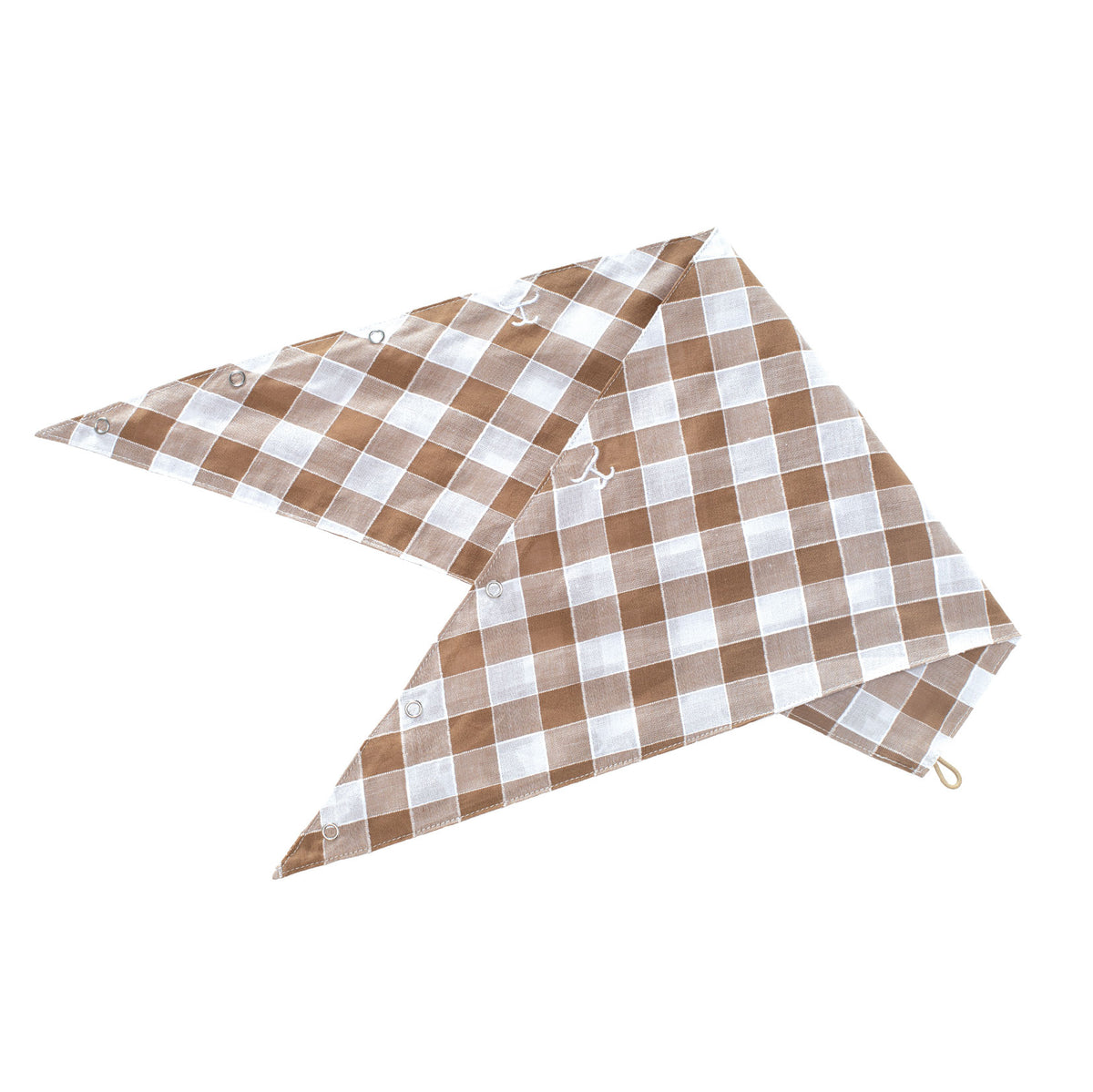 Just Country Carlee Double Sided Scarf. Two brown and white checkered fabric pieces on a white background