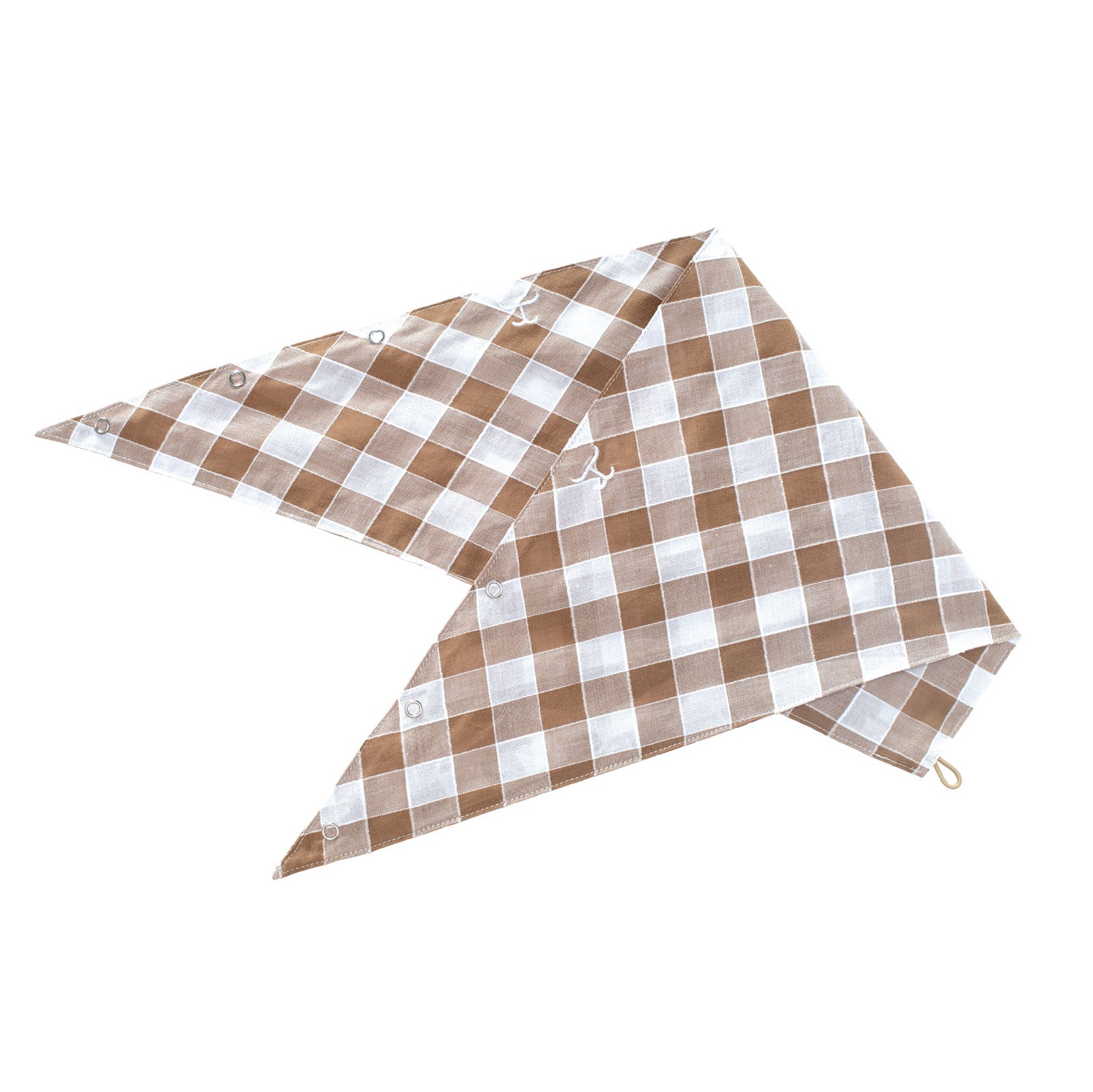 Just Country Carlee Double Sided Scarf. Two brown and white checkered fabric pieces on a white background