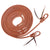 Professional's Choice Harness Leather Split Reins. Brown leather strap with a clasp on a white background