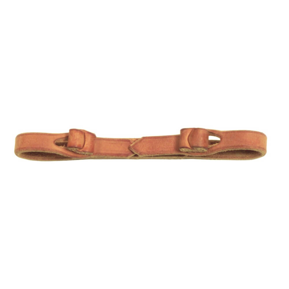 Professional's Choice Snaffle Curb Strap - Harness Leather. A brown leather curb strap for horses.