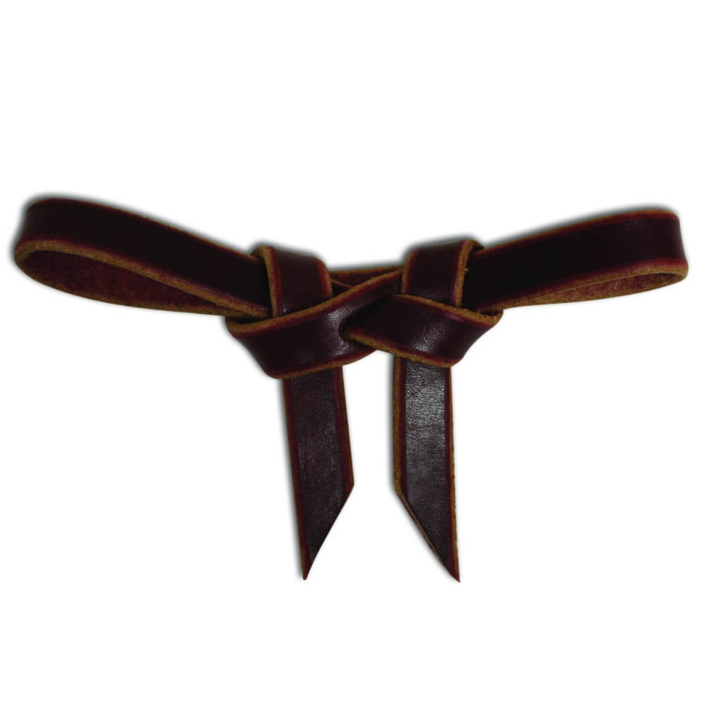 Professional's Choice AD Bow tie Snaffle Curb Burgundy Latigo. A brown bow tie snaffle curb made from latigo leather, designed for horse tack.