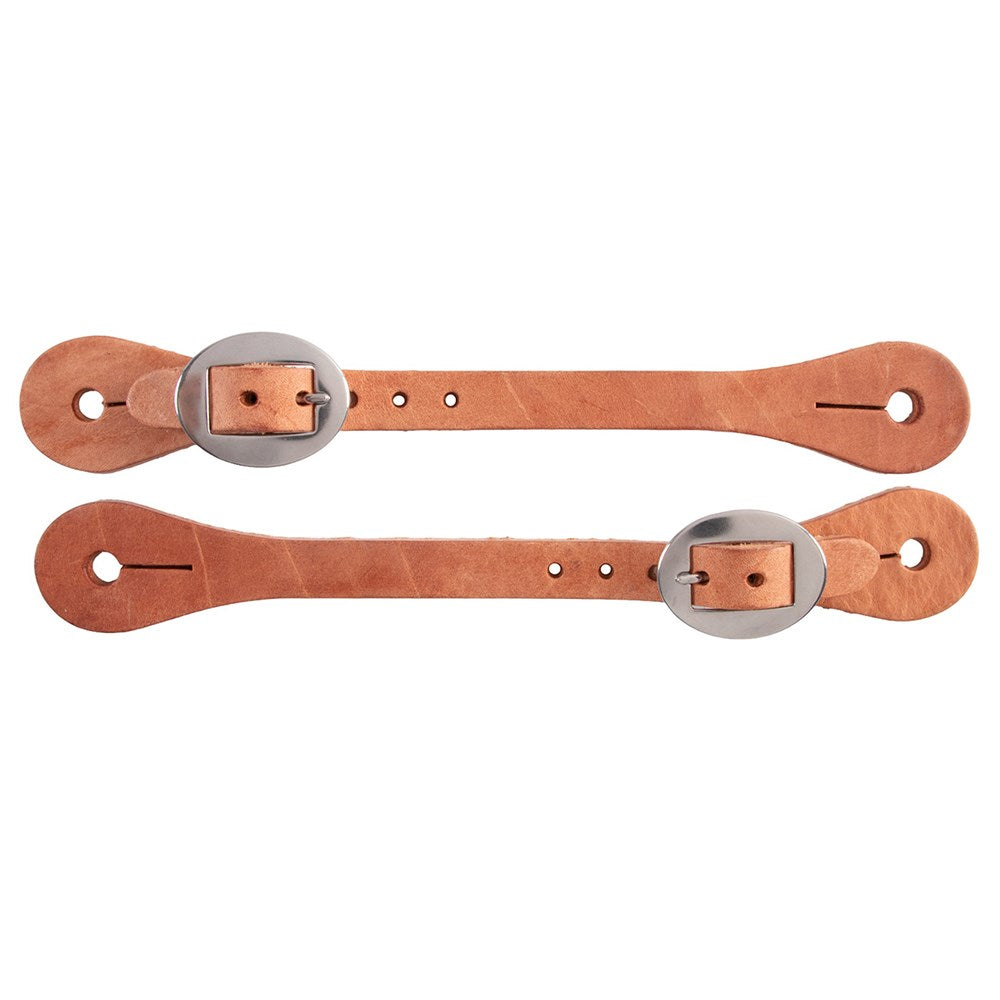 Professional's Choice Men's Sagebrush Spur Straps. A pair of Men's Sagebrush Spur Straps with Stainless Steel buckles, tooled in brown leather.