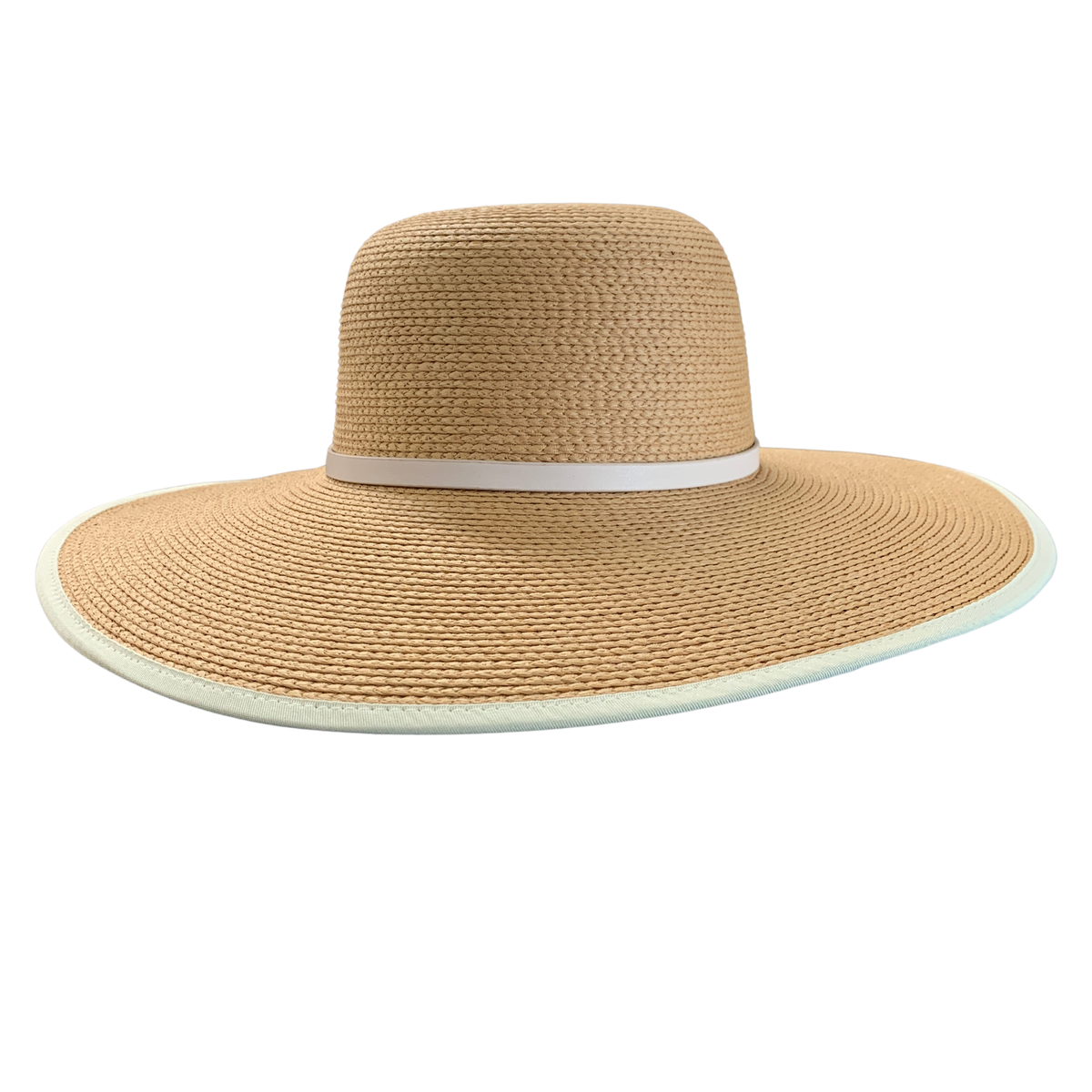 Sundaise Skylar Wide Brim Straw Hat with Cream Band