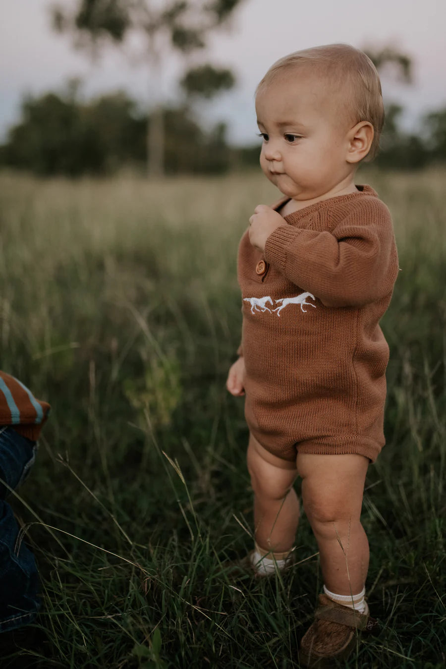 Little Windmill Sid Cotton Knit Infant Romper