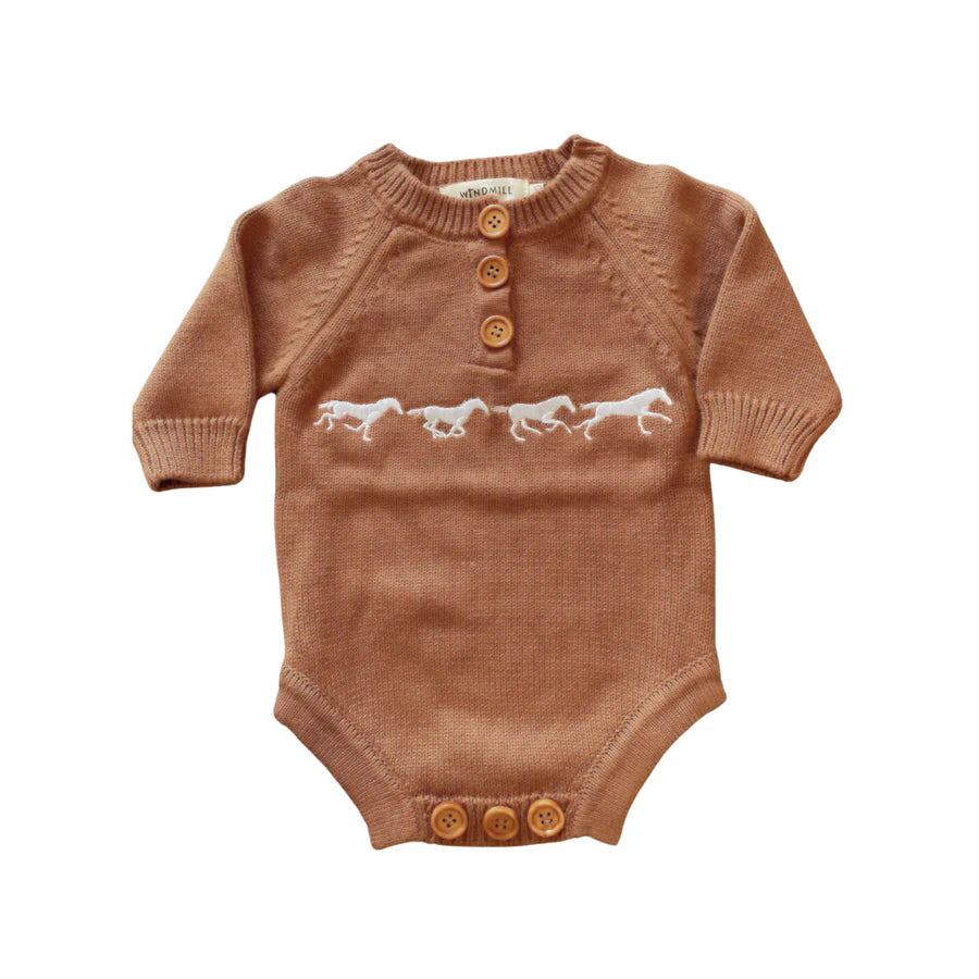Little Windmill Sid Cotton Knit Infant Romper