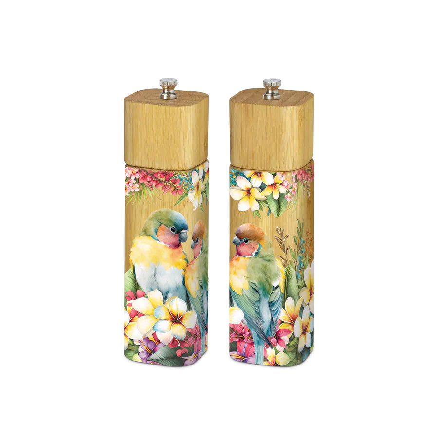 Lisa Pollock Salt & Pepper Grinders - Paradise Love Birds