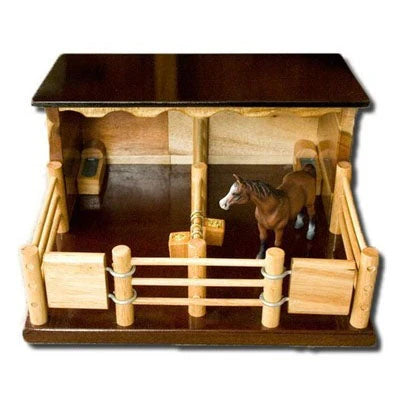 Country Toys Two Horse Wooden Stable