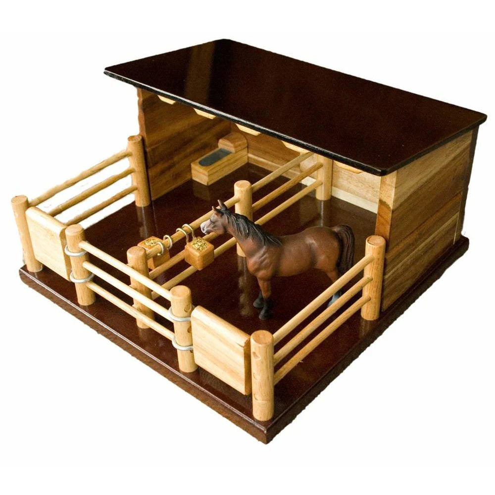 Country Toys Two Horse Wooden Stable