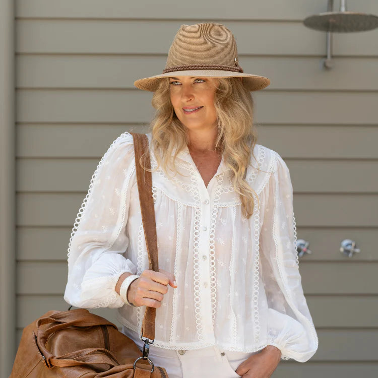 Sundaise Rita Short Brim Panama Straw Hat