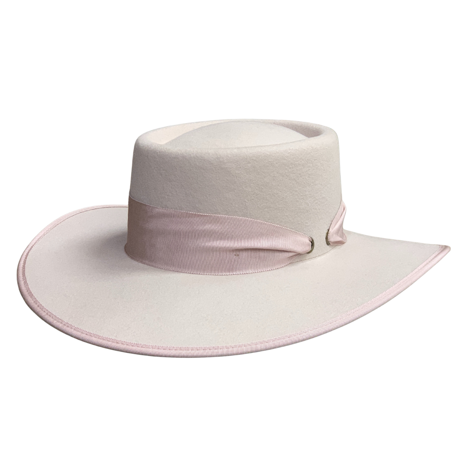 Sundaise Romy With Pink Ribbon. Pink wide-brimmed hat with a ribbon on a white background