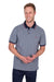 Man wearing a Thomas Cook Men's Dan Tailored S/S Polo. Navy Marle polo shirt with navy accents on a white background