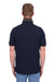 Rear view of a man wearing a Thomas Cook Men's Ben Tailored S/S Polo. Navy polo shirt with a zipper pocket on a white background