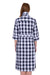 Thomas Cook Women's Bella Shirt Dress. Woman wearing a black and white checkered dress on a white background