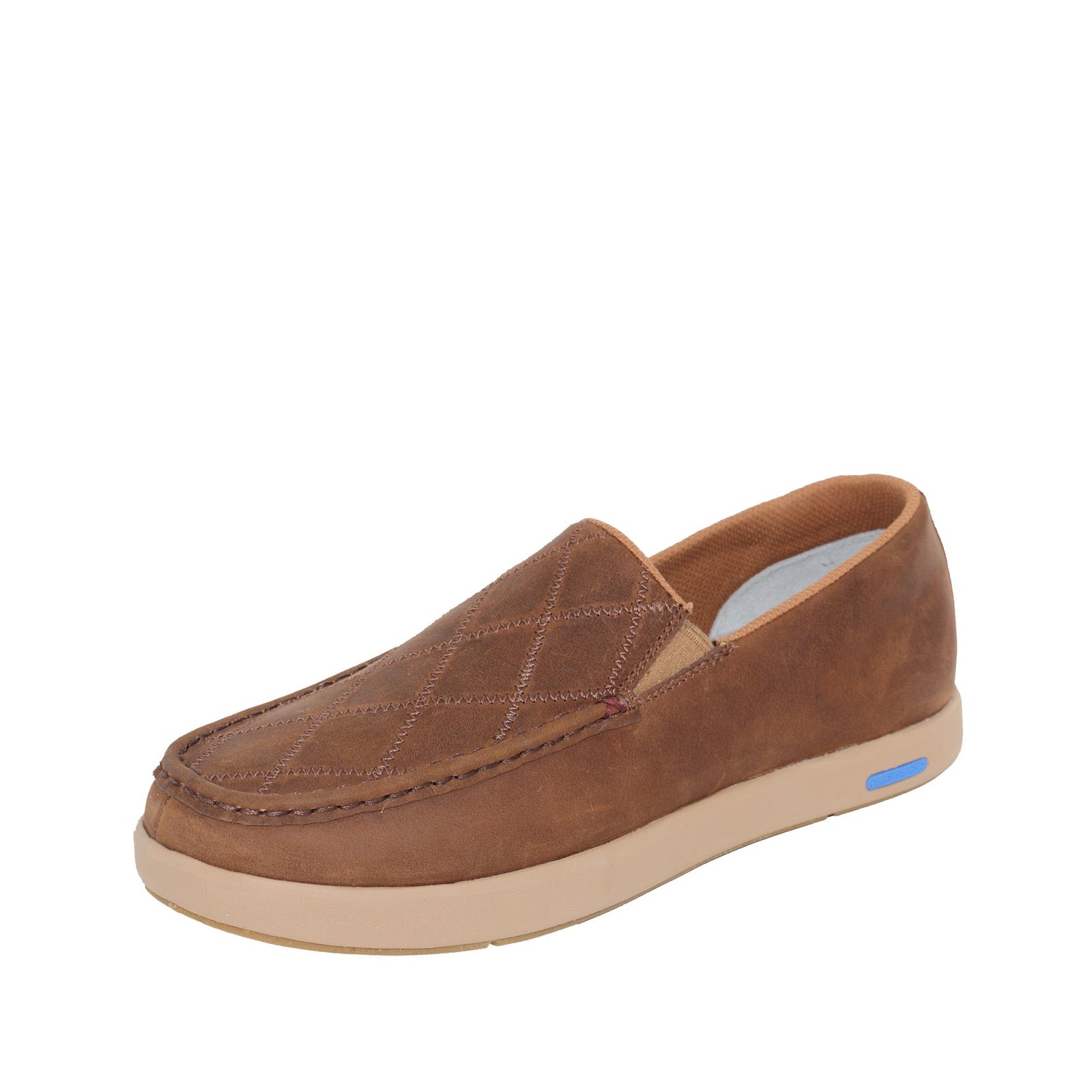 Twisted X Men's Ultra Cell Slip On. Brown loafer shoe on a white background