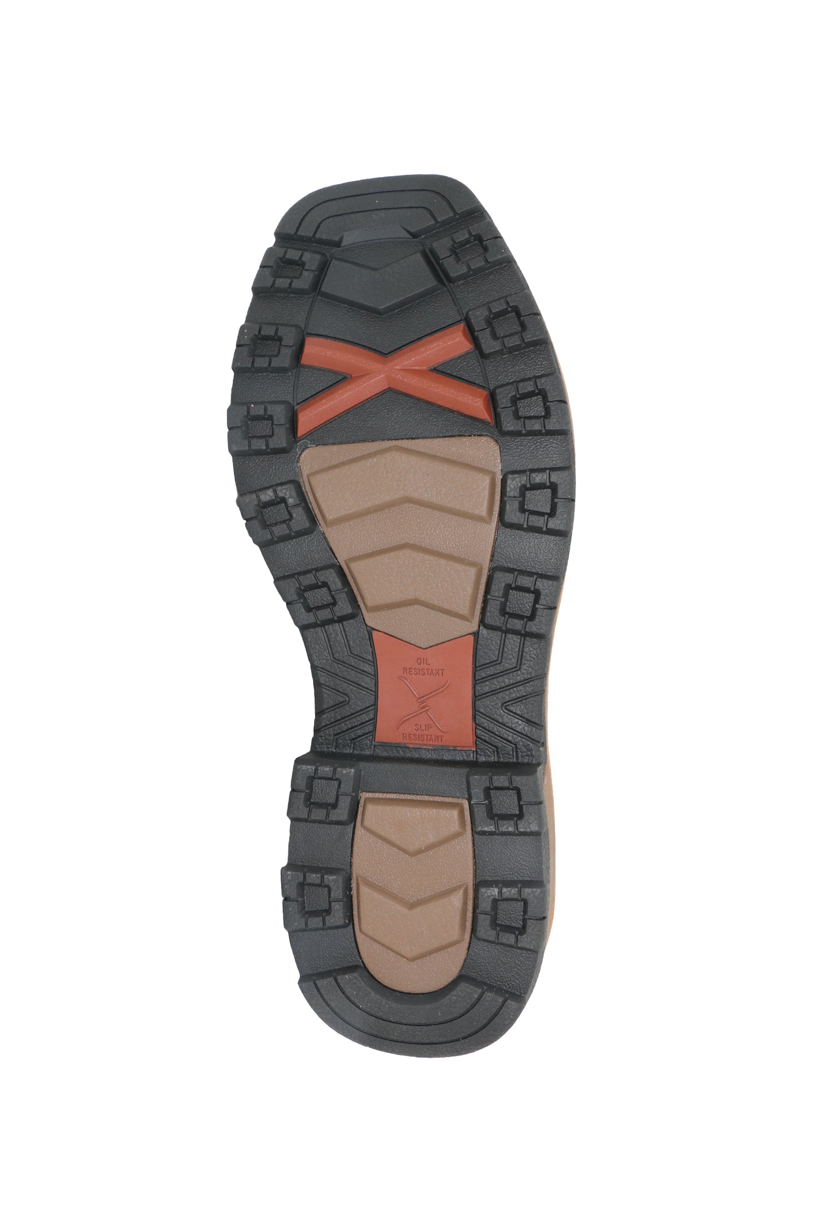 Brown cowboy boot with intricate stitching on a white background