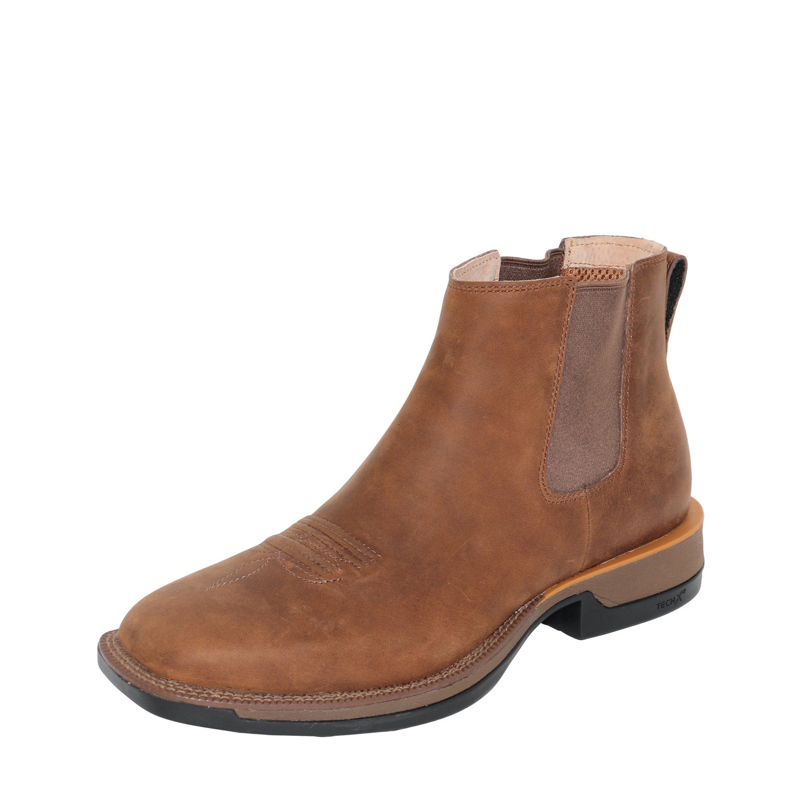 Twisted X Men's 5" Tech X1 Chelsea Boot. Brown leather boot on a white background