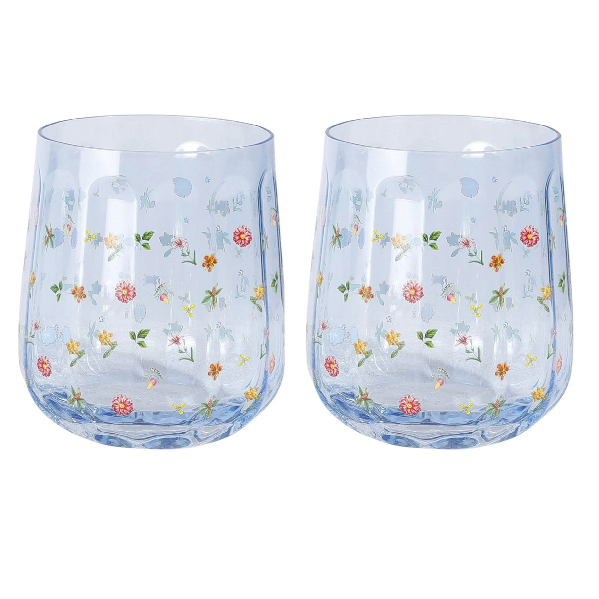 Urban Products 11cm Botanicals Floral Tumbler Glass Blue