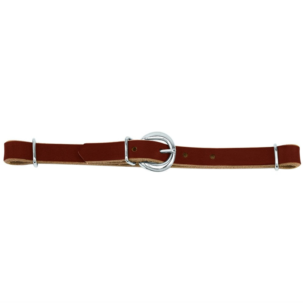 Weaver Horizons Collection Straight Curb Strap. Tan belt with a silver ring buckle on a white background
