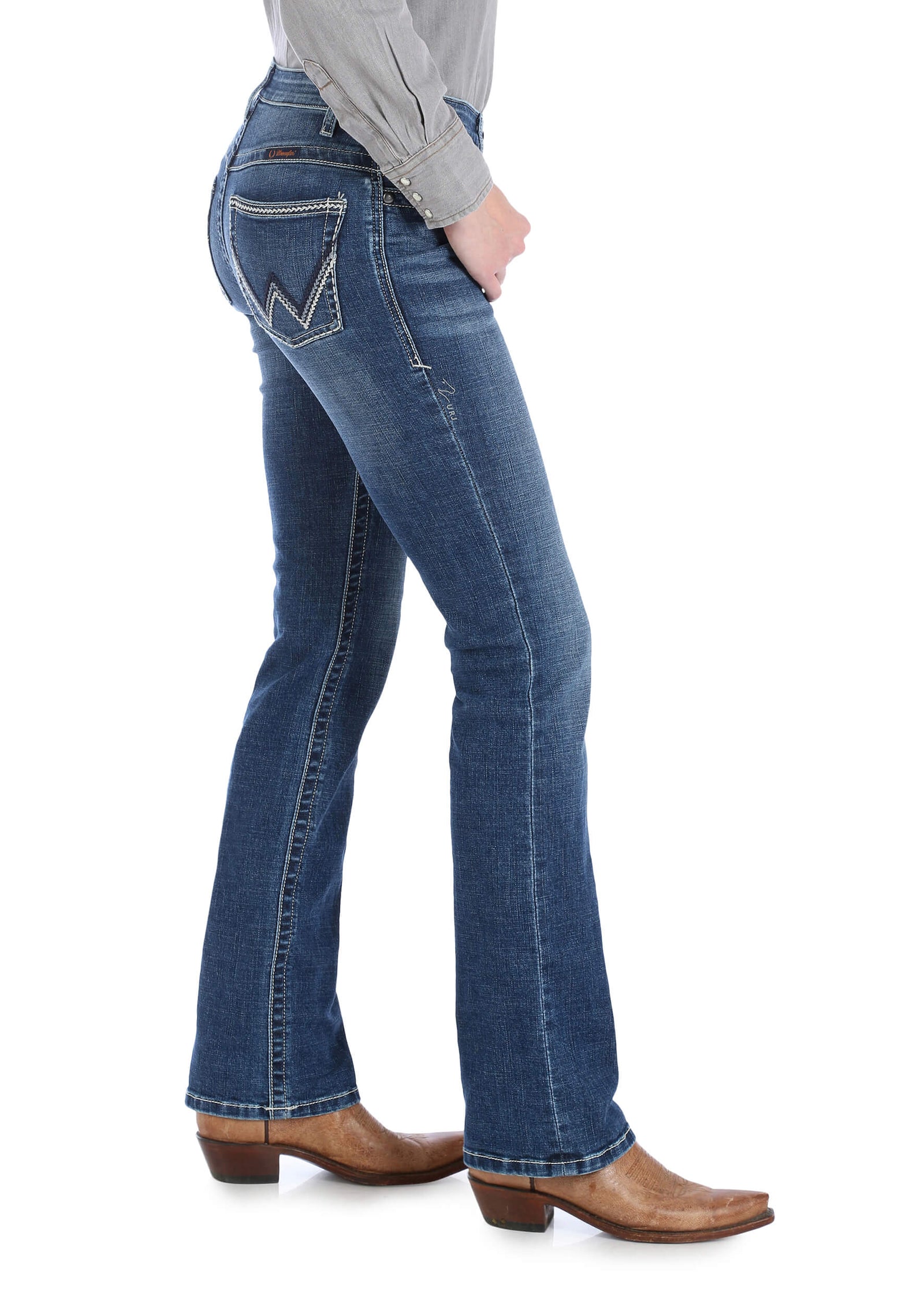 Wrangler Women's Willow Ultimate Riding Jean side view on white background
