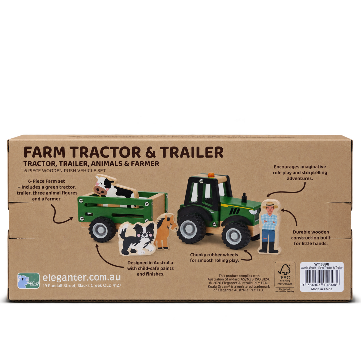 Bush Buddies Farm Tractor with Animals Eleganter