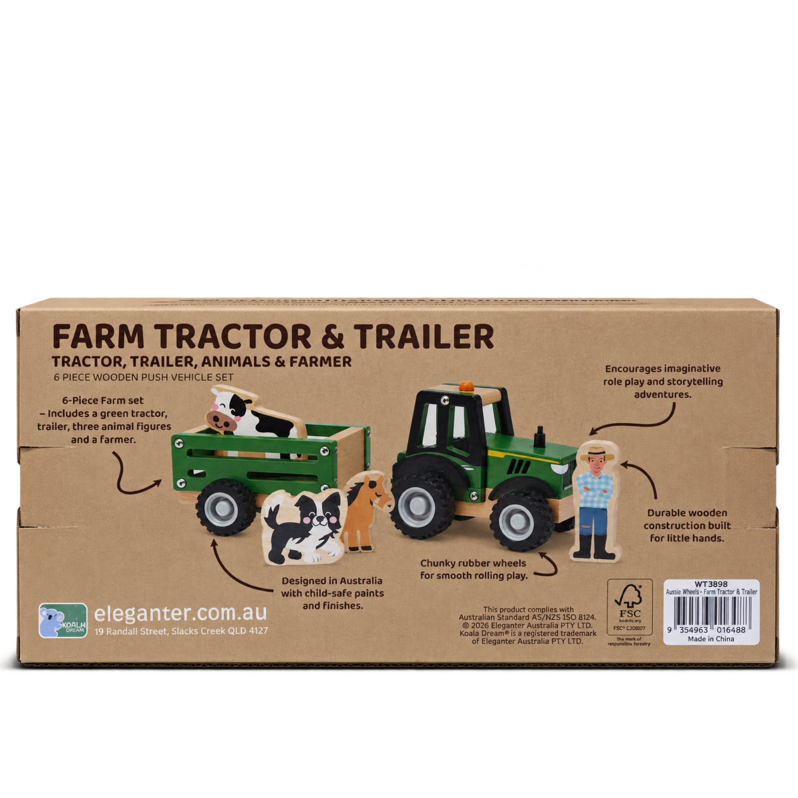 Bush Buddies Farm Tractor with Animals Eleganter