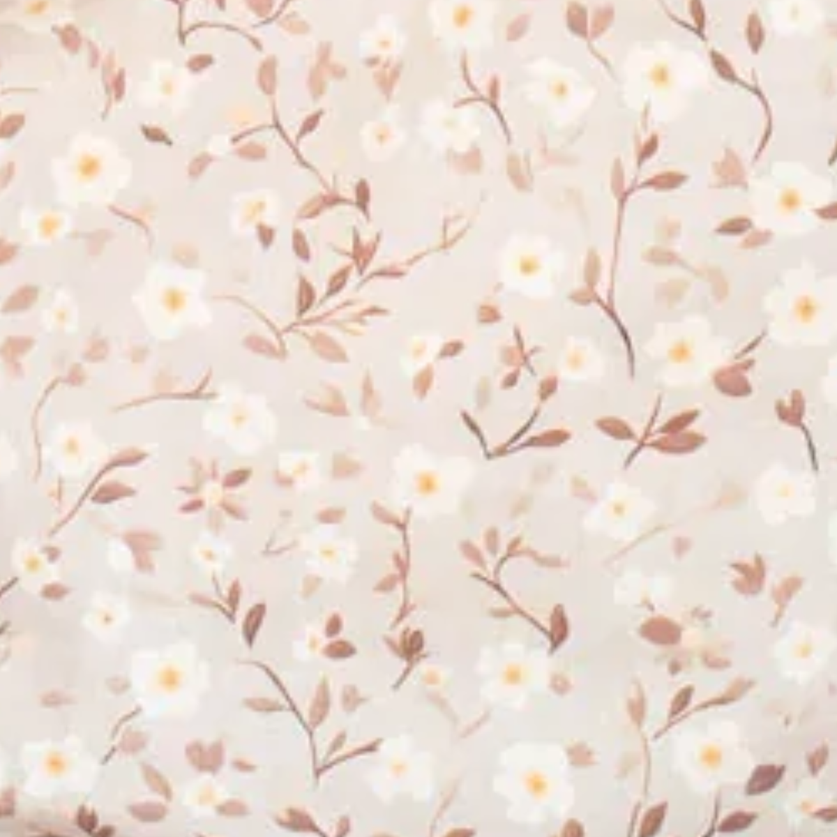 Floral pattern with small leaves and flowers on a light background