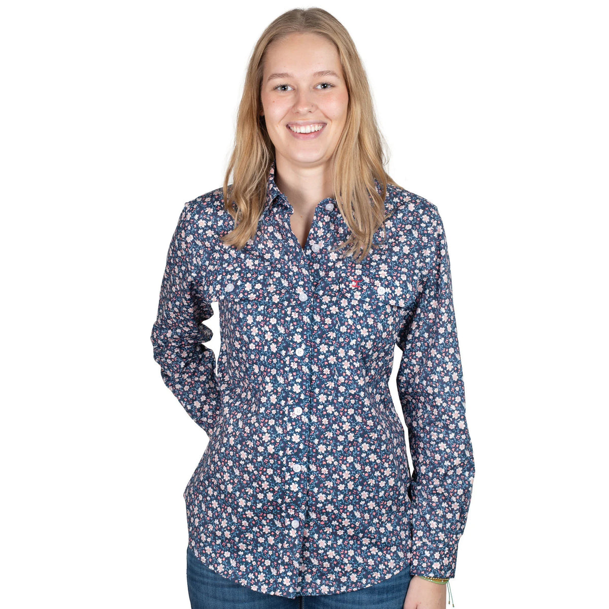 Just Country Women&#39;s Abbey Full Button Print Workshirt