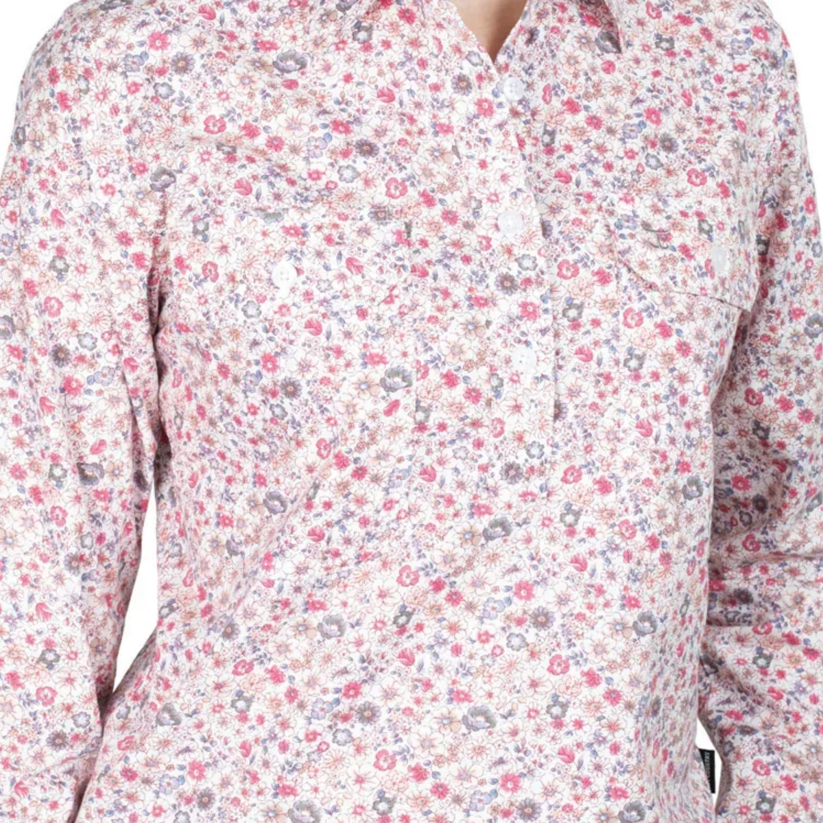 Floral patterned shirt on a white background