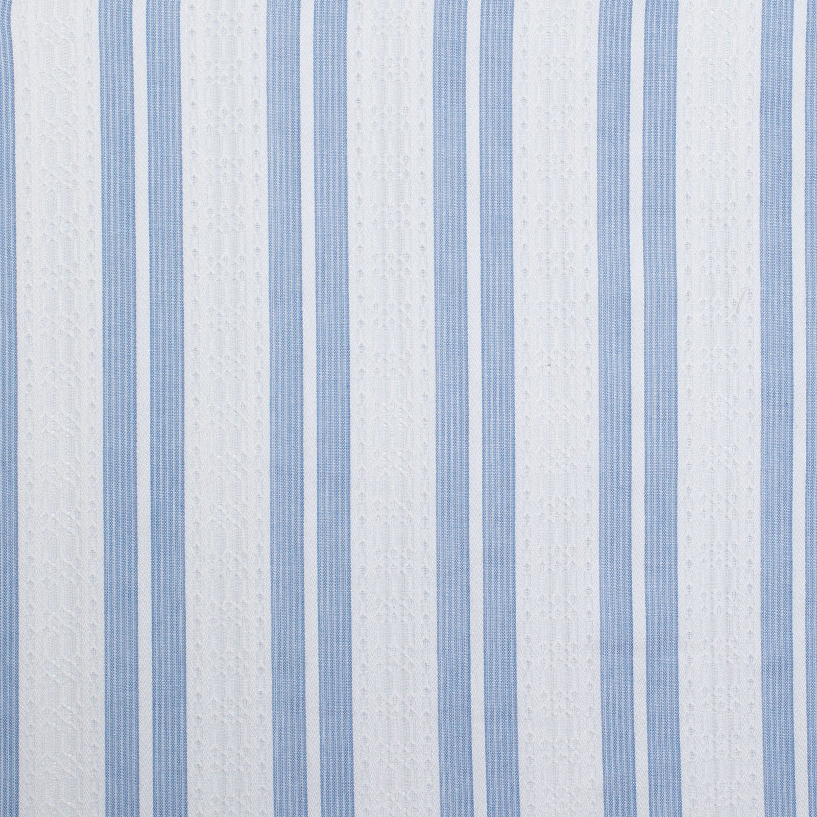 Textile with blue and white vertical stripes on a white background