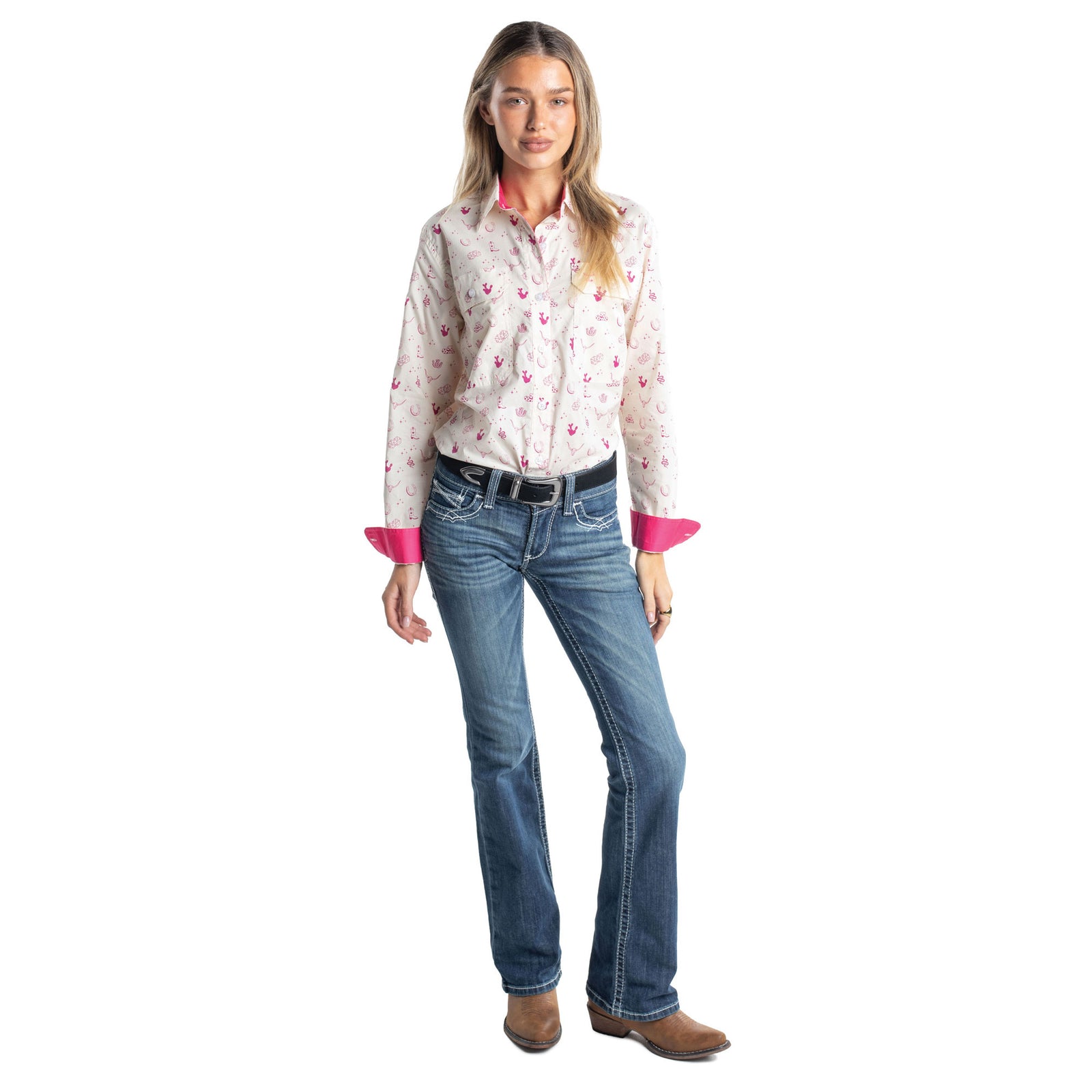 Just Country Women's Abbey Full Button Long Sleeve Workshirt Just Country