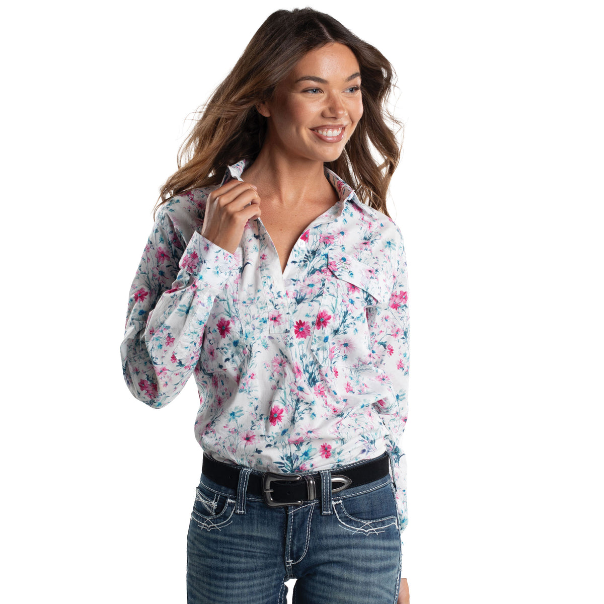 Just Country Women's Abbey Full Button Long Sleeve Workshirt Just Country