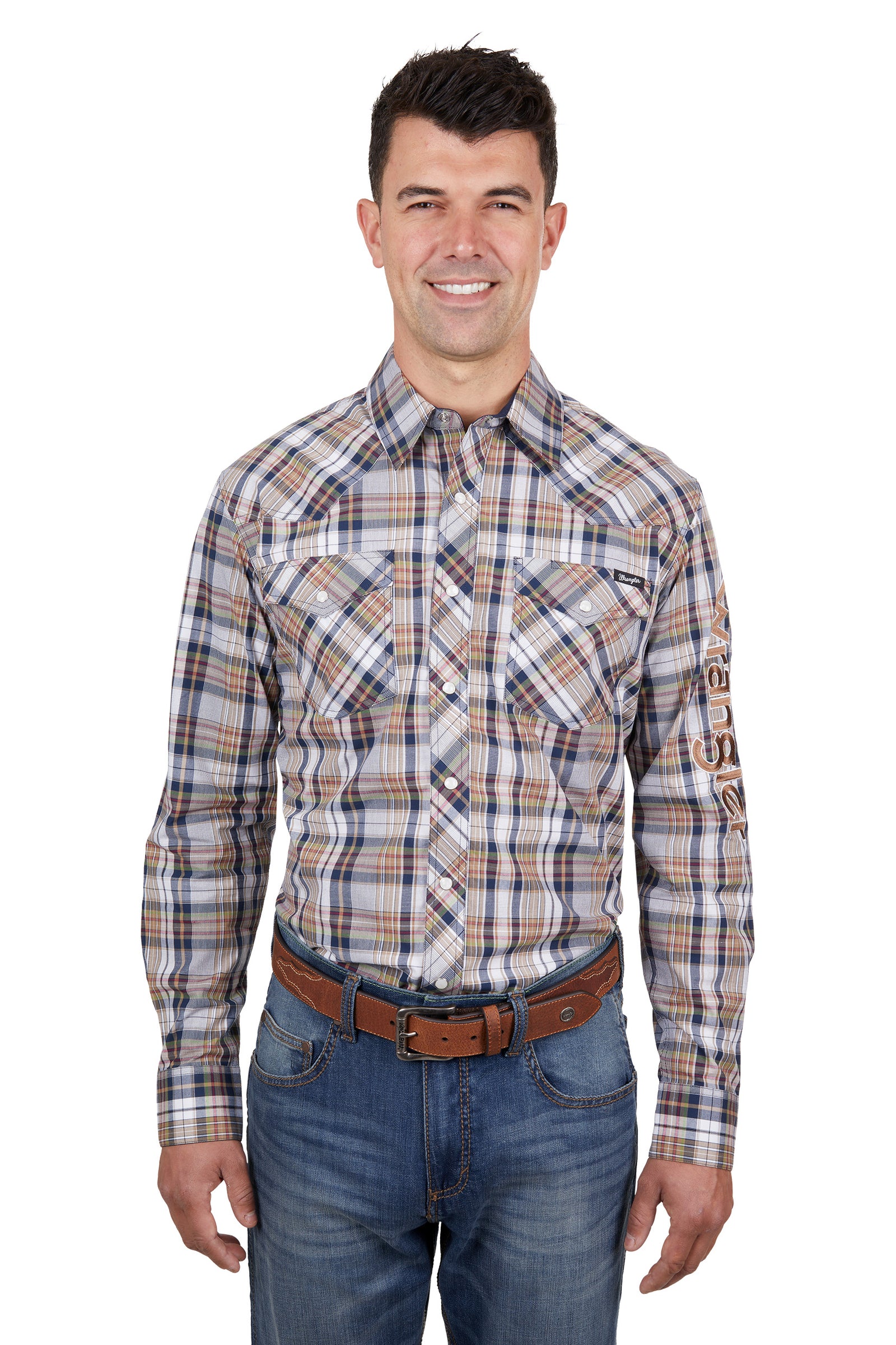 Wrangler Men's Tom Logo L/S Western Shirt
