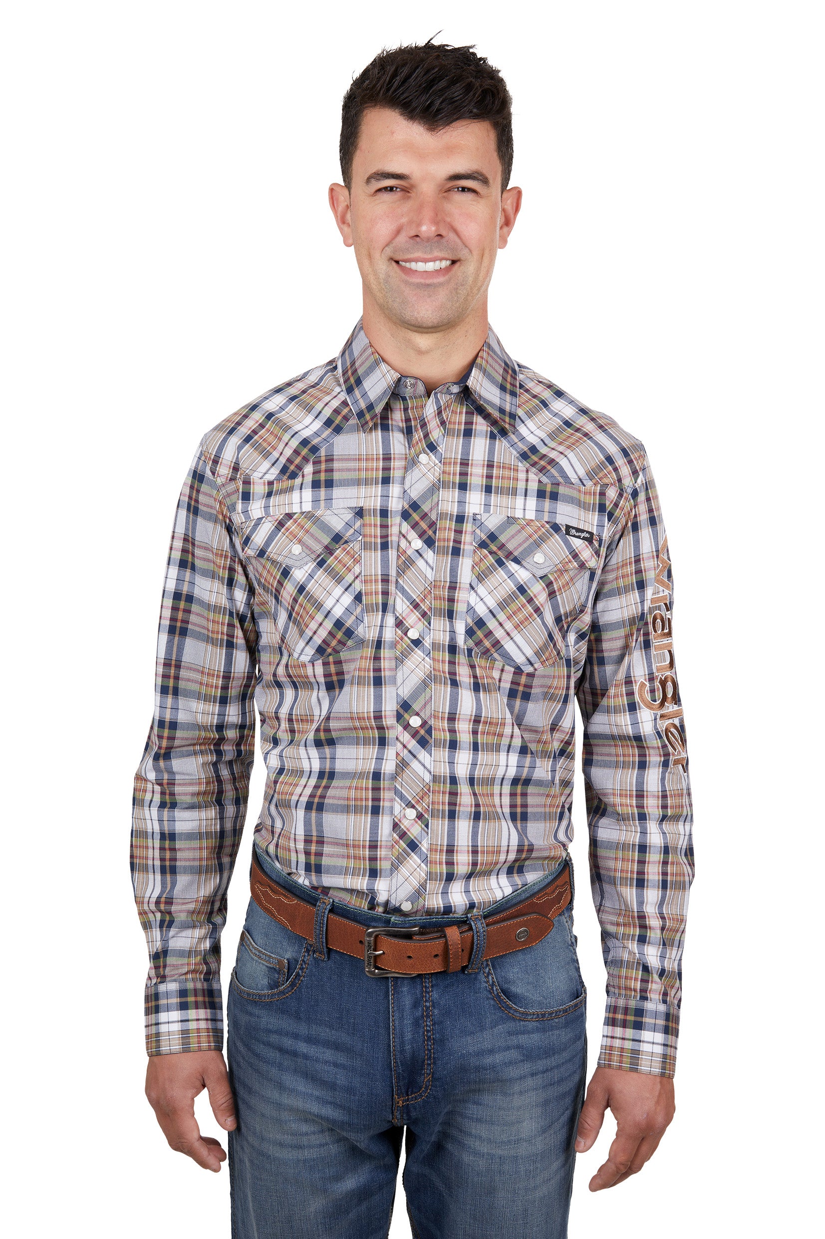 Wrangler Men's Tom Logo L/S Western Shirt