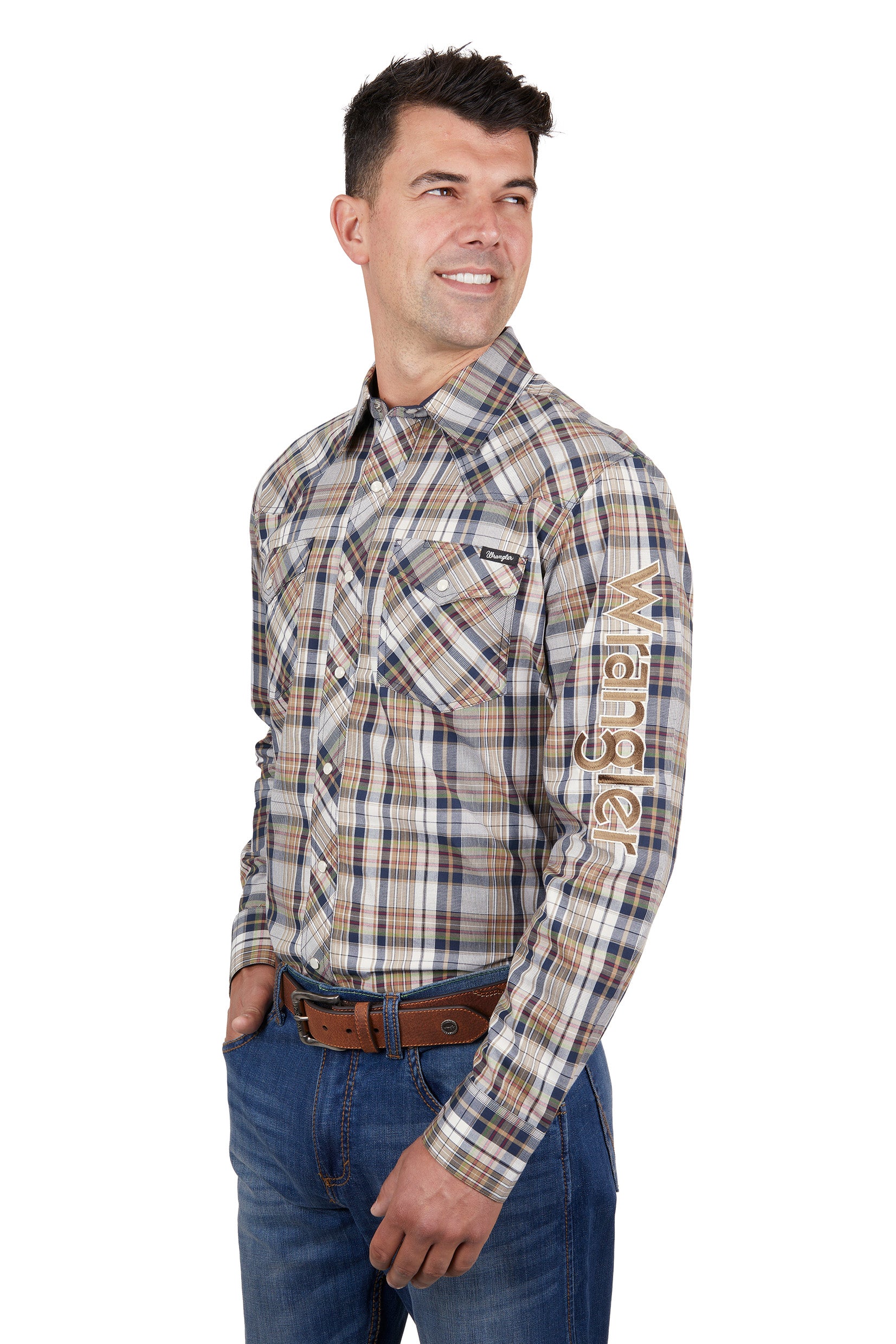 Wrangler Men's Tom Logo L/S Western Shirt