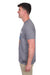 Wrangler Men's Darren S/S T-Shirt. Man wearing a gray t-shirt with a logo on a white background