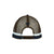 Wrangler Men's Joel High Profile Trucker Cap. Navy blue cap with brown mesh back and Wrangler logo on a white background