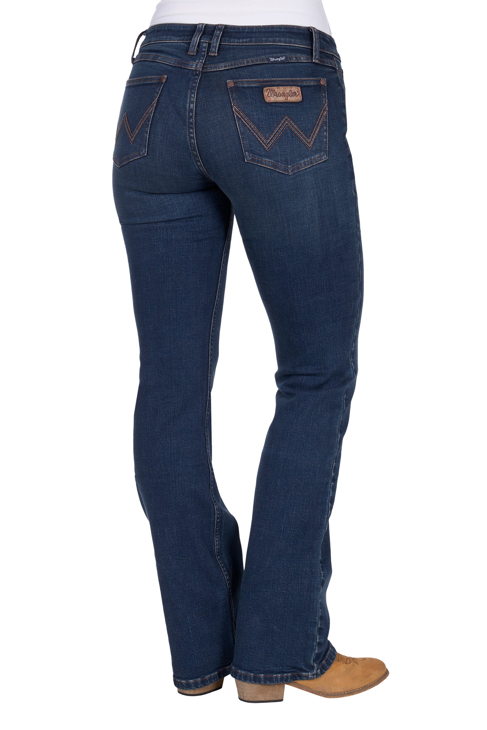 Wrangler Women's Mae Jane Jean. Blue jeans on a white background