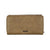 Wrangler Women's Audra Western Wallet. Brown leather wallet with floral patterns on a white background