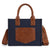 Wrangler Spencer Crossbody Bag navy with brown leather straps featuring Wrangler western branding on a white background
