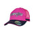 Wrangler Girl's Marina Trucker Cap. Pink and black cap with Wrangler logo on a white background