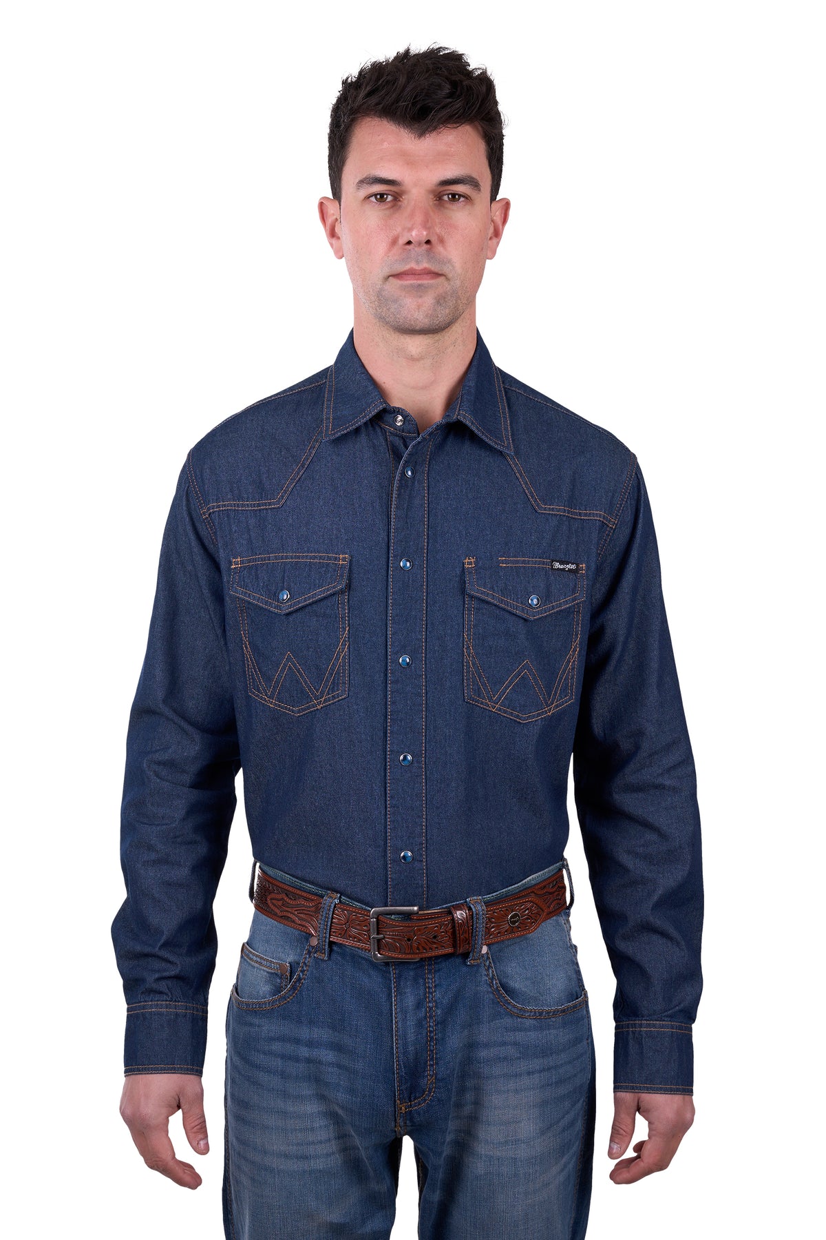 Wrangler Men&#39;s Jay Denim L/S Western Shirt