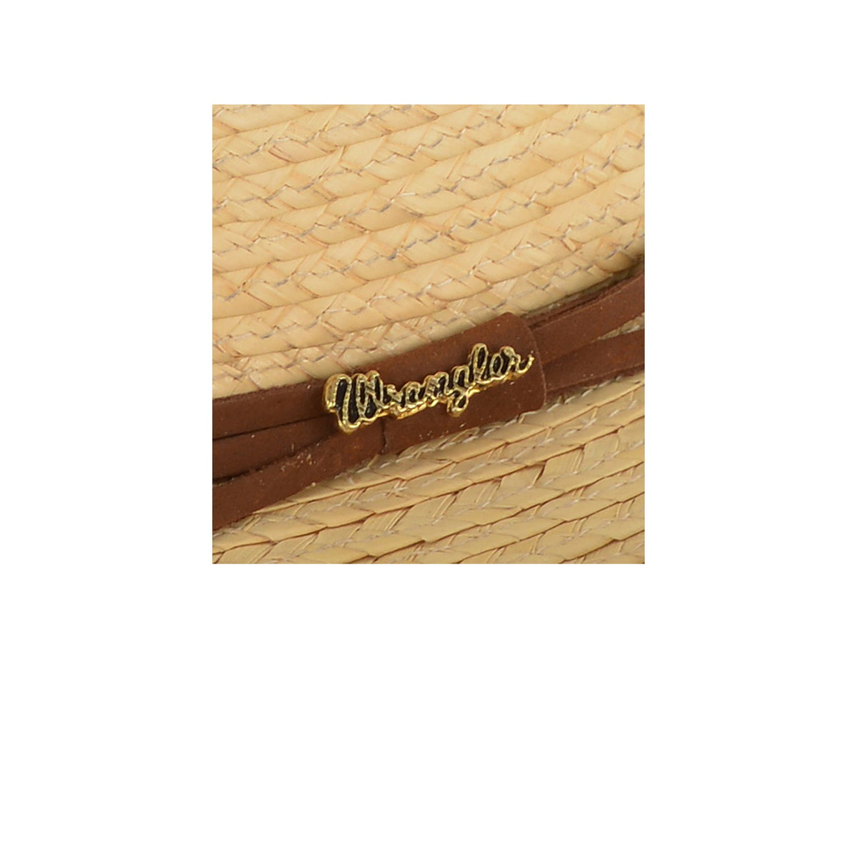 Close up of Wrangler Sanchez hat band on white background