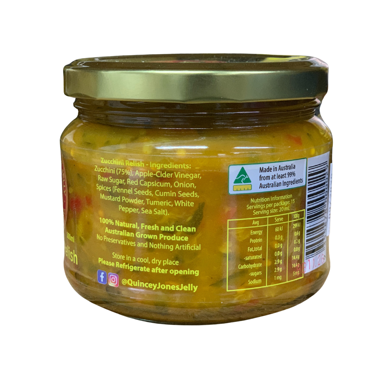 Quincey Jones 300ML Zucchini Relish