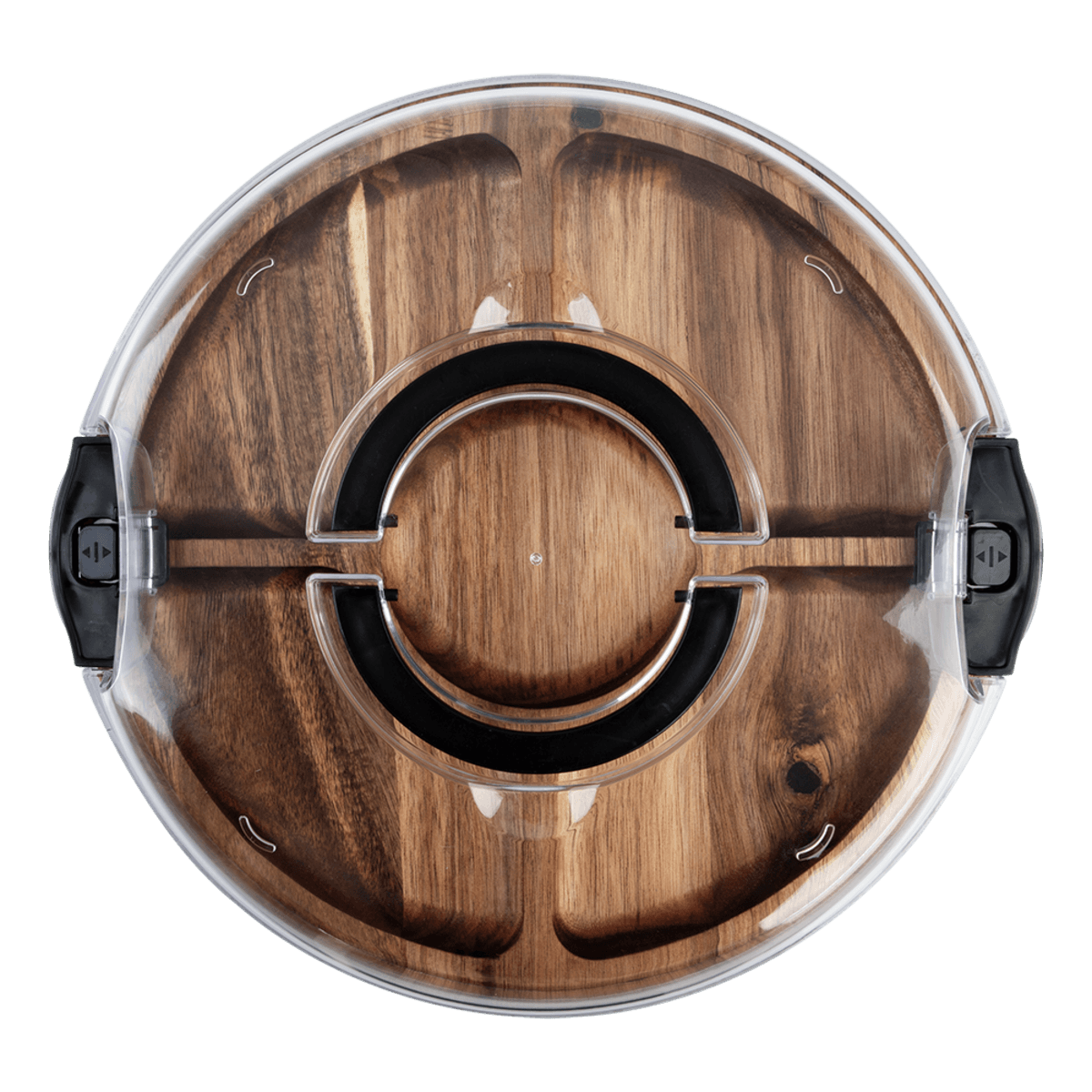 Alfresco Lane Acacia Wood 5 Compartment Round Grazing Platter with Lid Donaldson Enterprises
