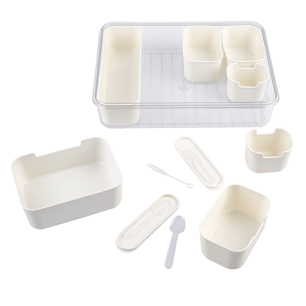 Alfresco Lane Rectangular 7 Compartment Grazing Box w/ Carry Handles & Food Picks Donaldson Enterprises