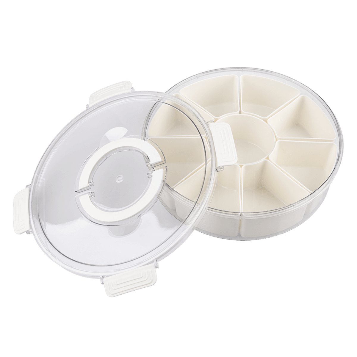 Alfresco Lane Round 9 Compartment Grazing Box w/ Carry Handles Donaldson Enterprises