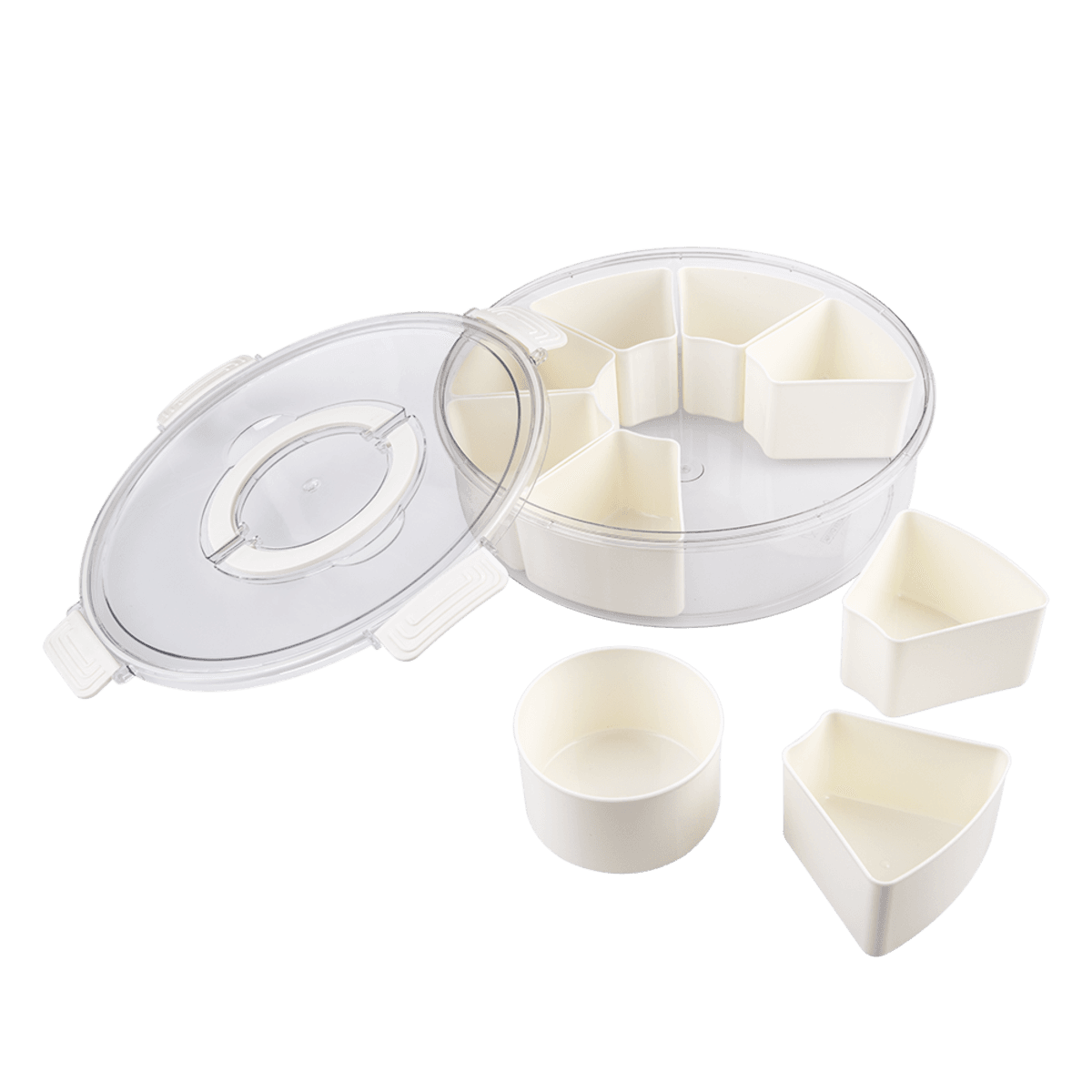Alfresco Lane Round 9 Compartment Grazing Box w/ Carry Handles Donaldson Enterprises