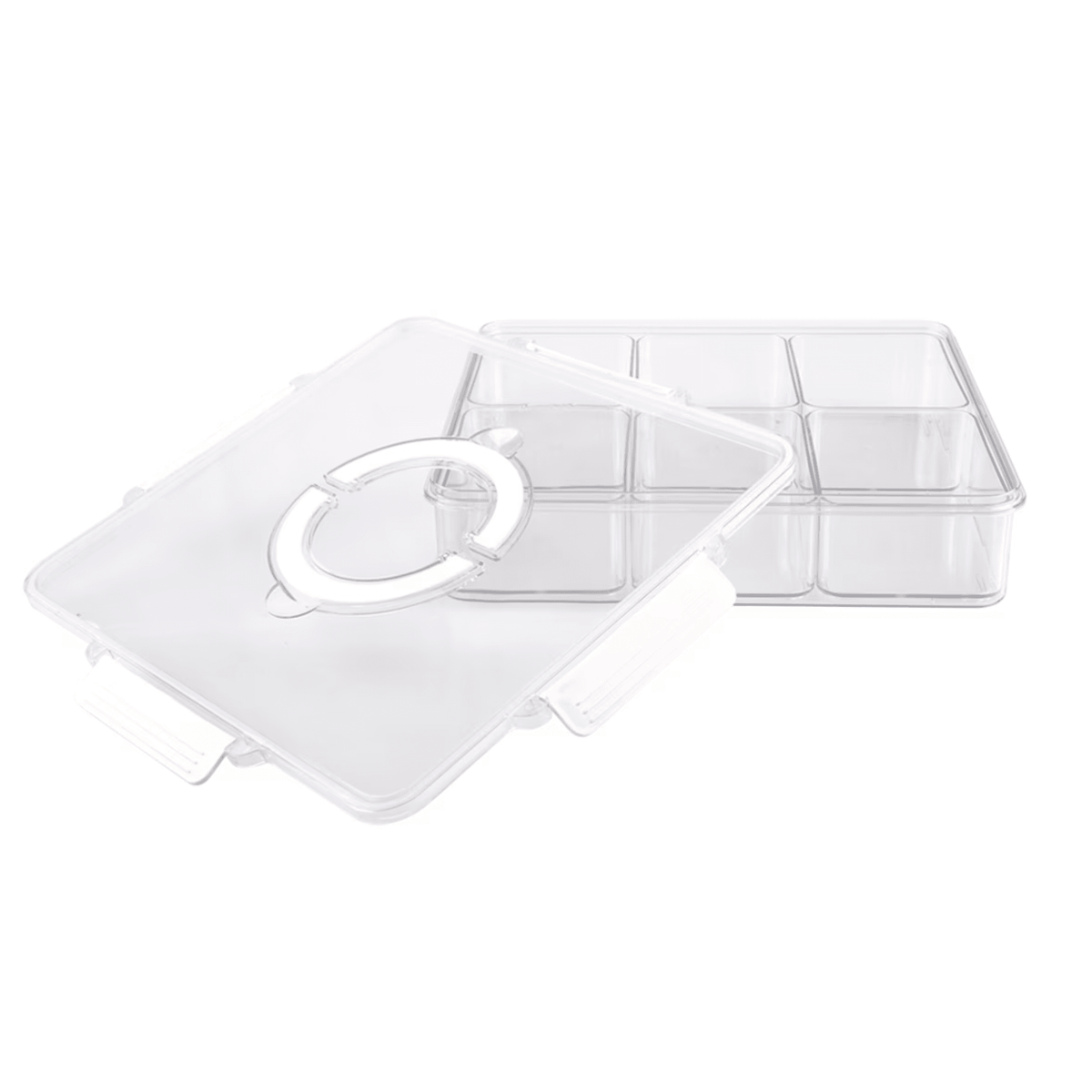 Alfresco Lane Square 6 Compartment Grazing Box w/ Carry Handles Donaldson Enterprises