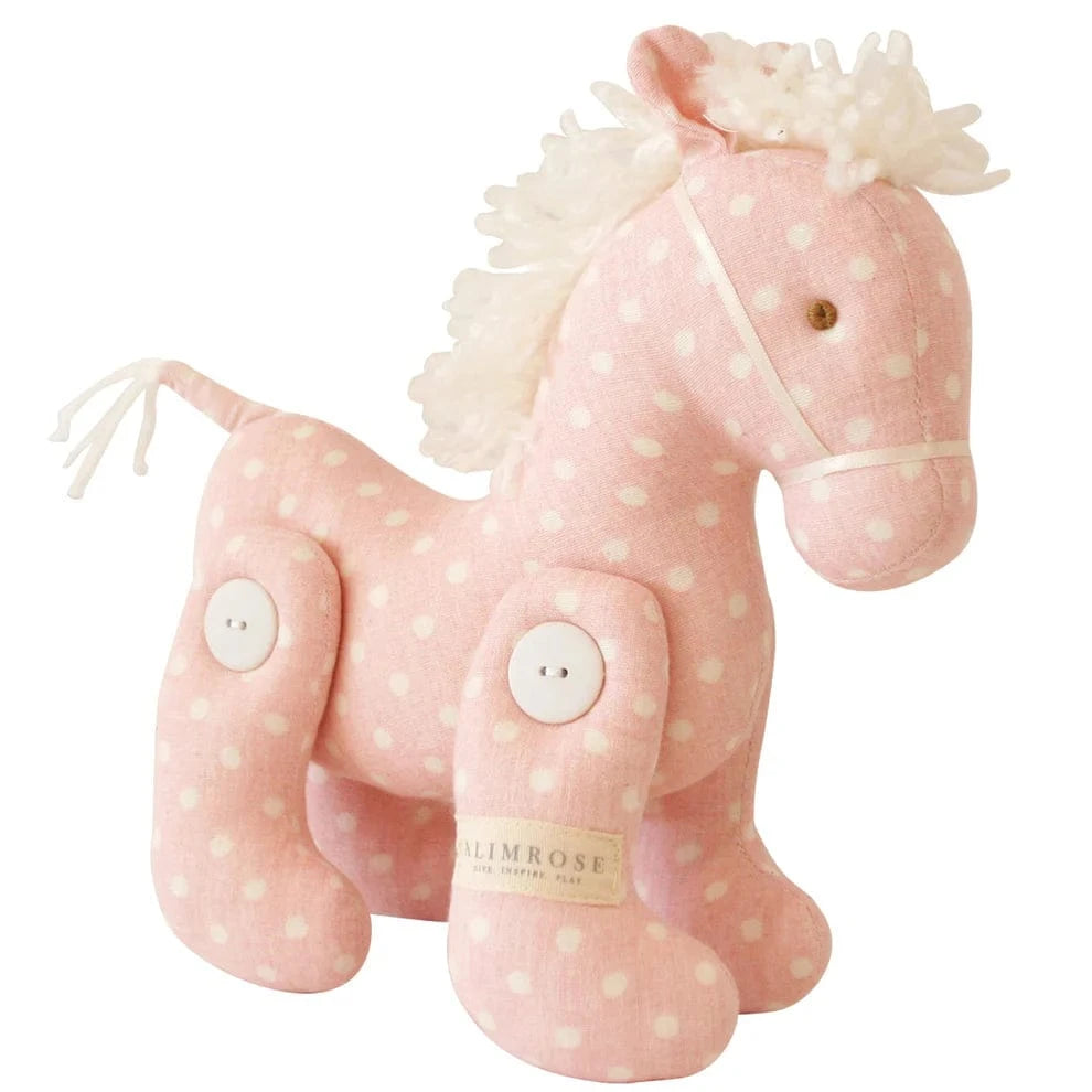 Alimrose Jointed Pony 22cm Pink White Spot Alimrose