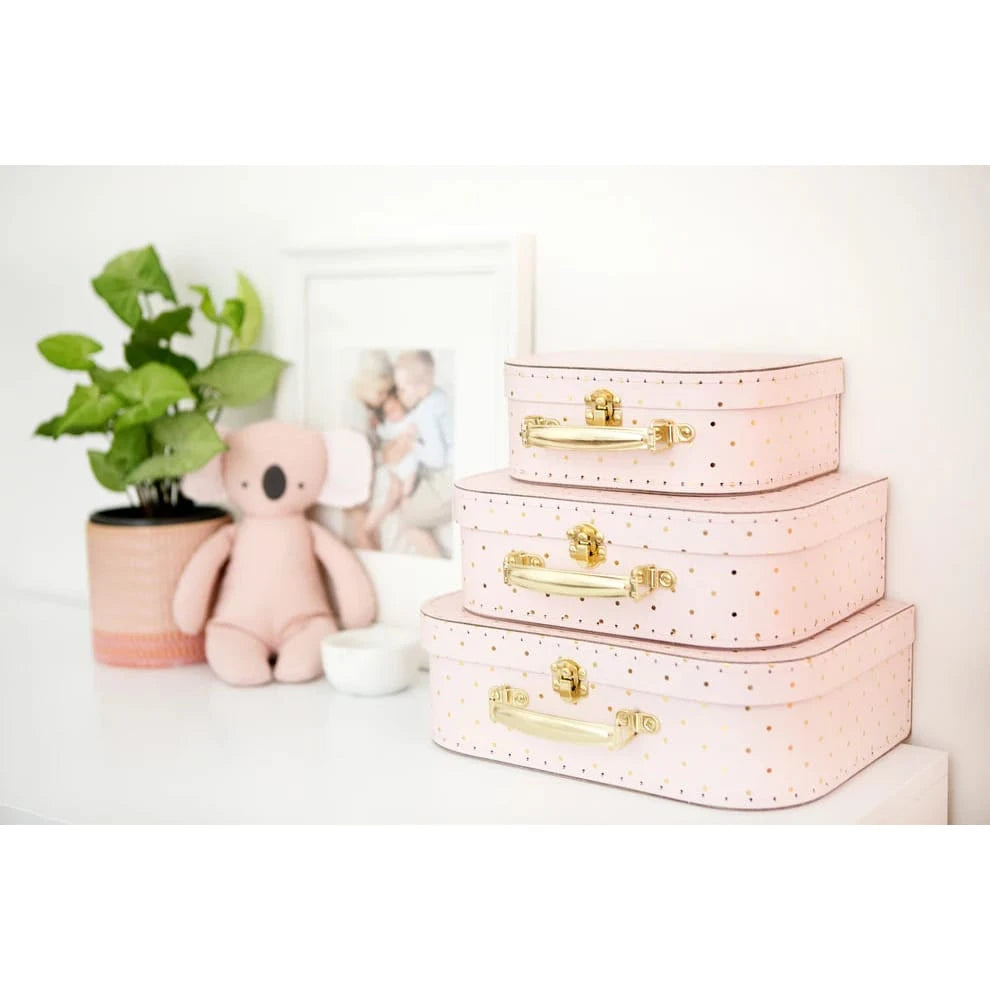 Alimrose Kids Carry Case Set- Pink Gold Spot Alimrose
